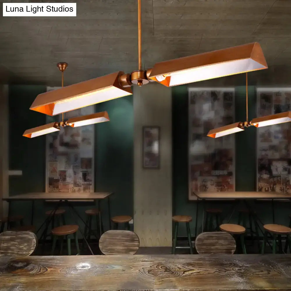 Modern copper metal triangle island pendant light kitchen