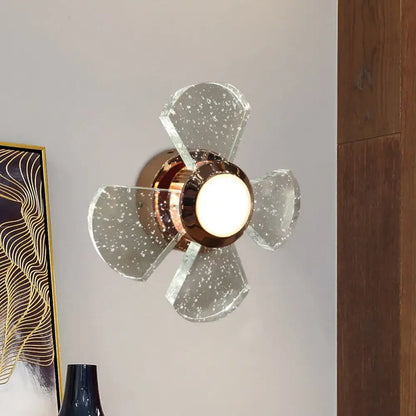 Modern copper starburst glass wall sconce corridor 60w bulb wattage