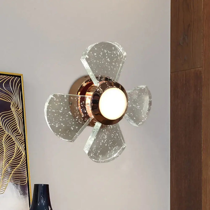 Modern copper starburst glass wall sconce corridor 60w bulb wattage