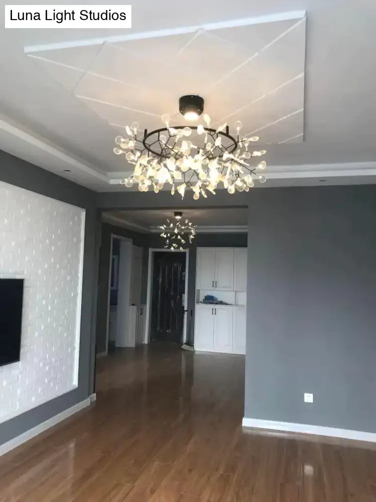 Modern copper tree branch pendant light dining room led lamp