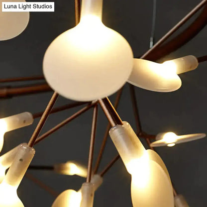 Modern copper tree branch pendant light dining room led lamp