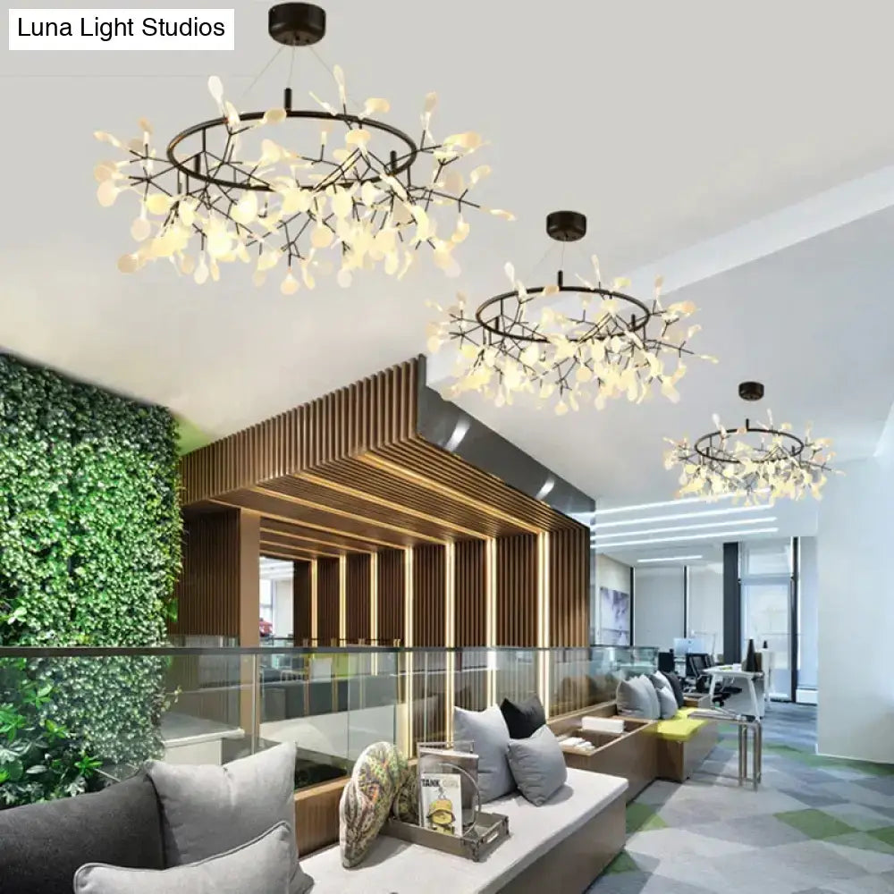 Modern copper tree branch pendant light dining room led lamp