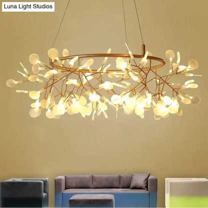 Modern copper tree branch pendant light dining room led lamp