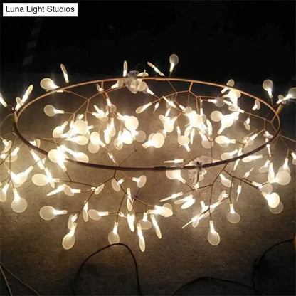 Modern copper tree branch pendant light dining room led lamp