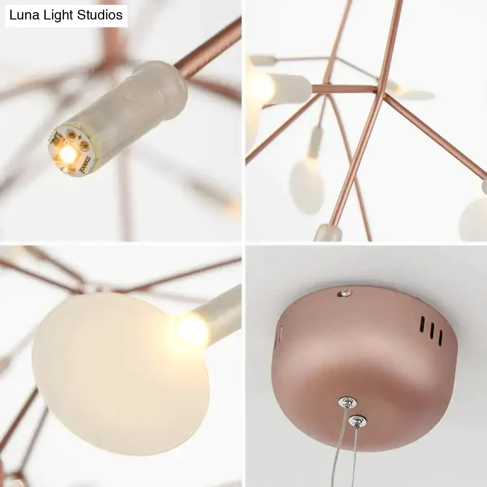 Modern copper tree branch pendant light dining room led lamp