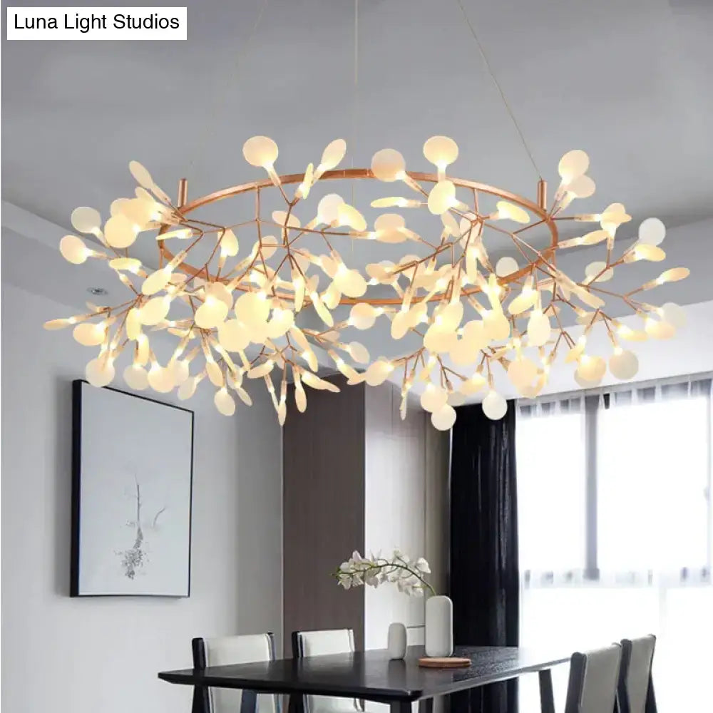 Modern copper tree branch pendant light dining room led lamp