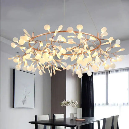 Modern copper tree branch pendant light dining room led lamp