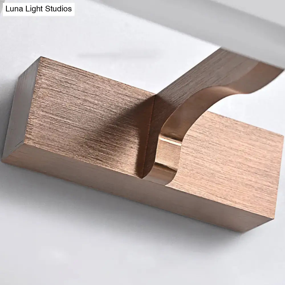 Modern copper wood grain led wall light bathroom vanity fixture
