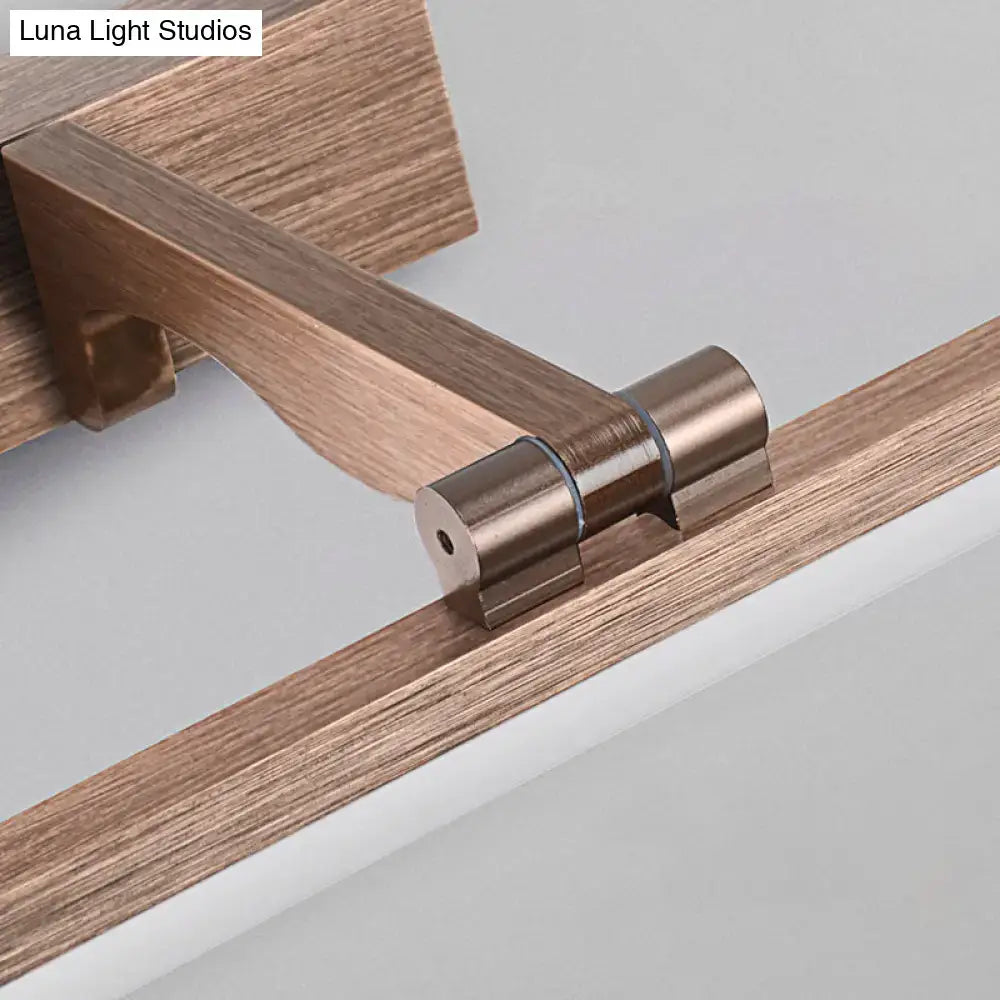 Modern copper wood grain led wall light bathroom vanity fixture