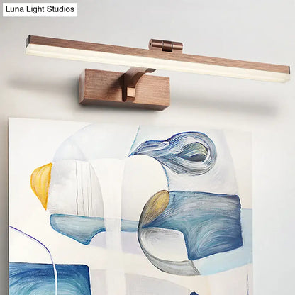 Modern copper wood grain led wall light bathroom vanity fixture