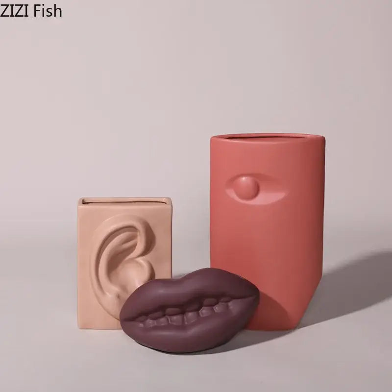 Modern coral ceramic vase ceramic living room face design