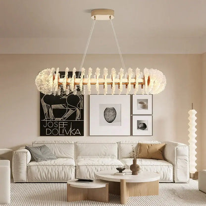 Modern coral flower crystal chandelier for dining room