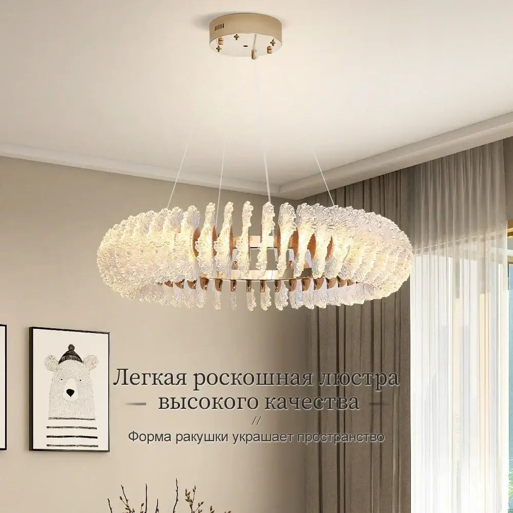 Modern coral flower crystal chandelier for dining room