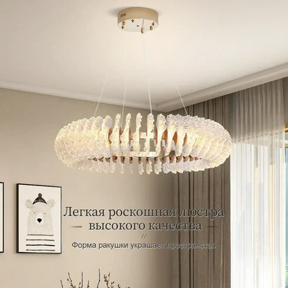 Modern coral flower crystal chandelier for dining room