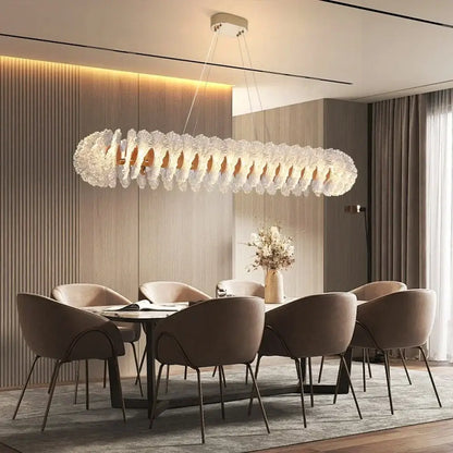 Modern coral flower crystal chandelier for dining room