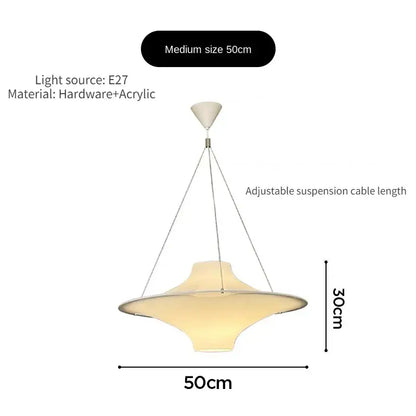 Modern cream acrylic ufo pendant light for dining room