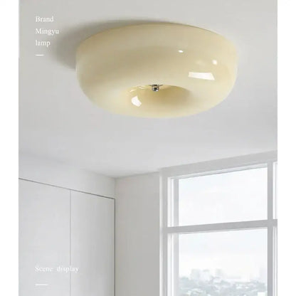 Modern cream bauhaus style ceramic ceiling lamp bedroom