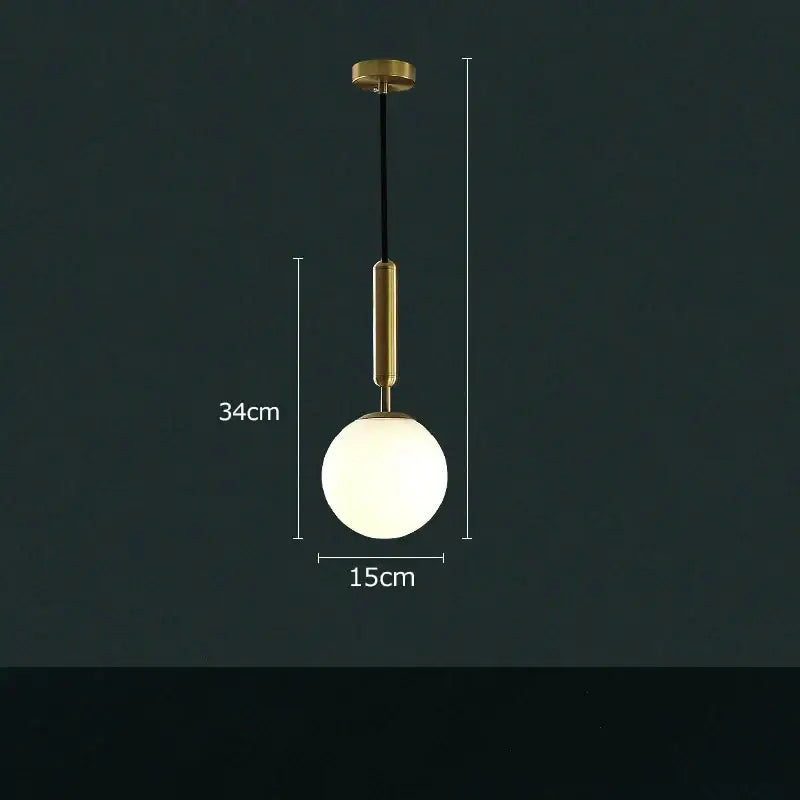 Modern cream & blue glass planet pendant light bedroom hanging lamp