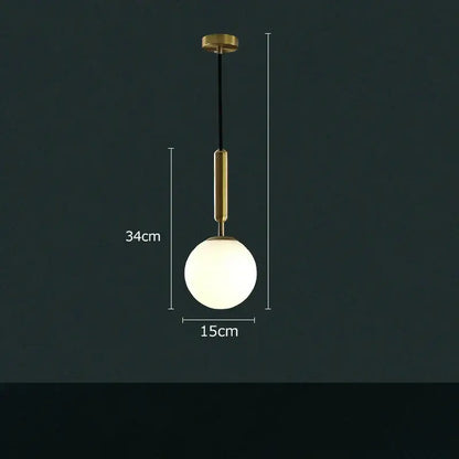 Modern cream & blue glass planet pendant light bedroom hanging lamp