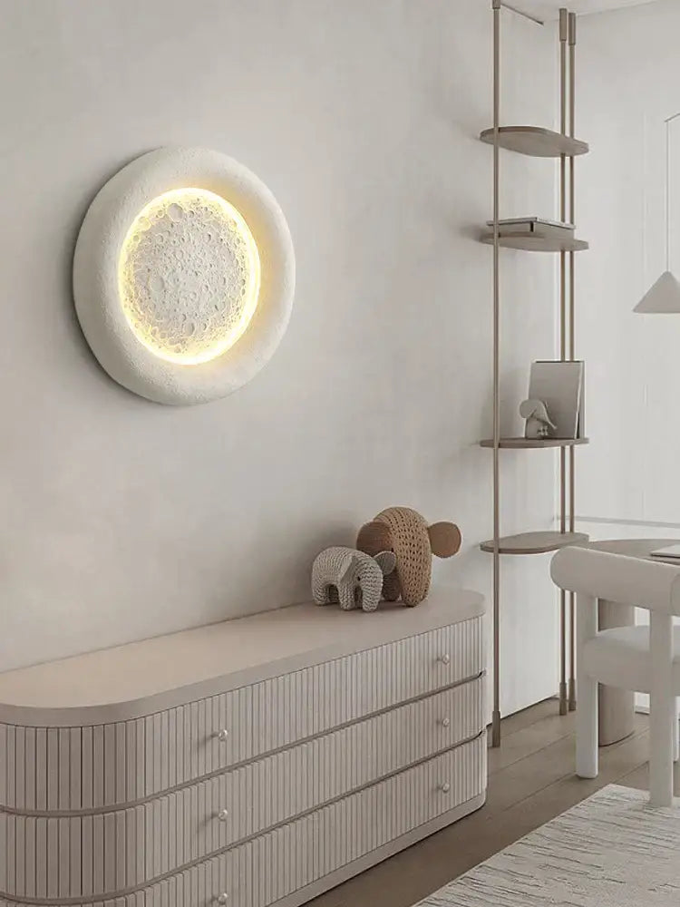Modern cream breeze moon ceiling lamp bedroom warm light