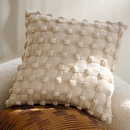 Modern cream brown coffee pillowcase living room textured cushion cover