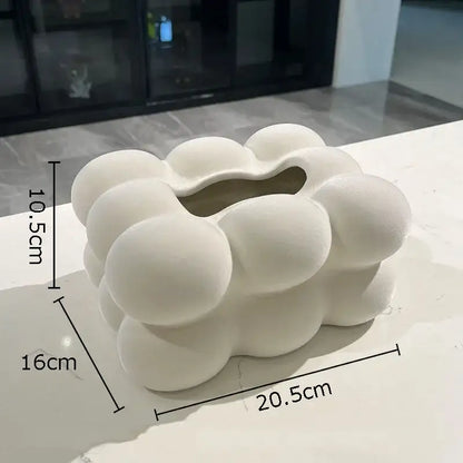 Modern cream bubble cloud ceramic tissue box bedroom desk decor