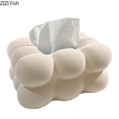 Modern cream bubble cloud ceramic tissue box bedroom desk decor