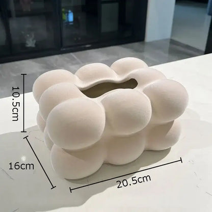 Modern cream bubble cloud ceramic tissue box bedroom desk decor