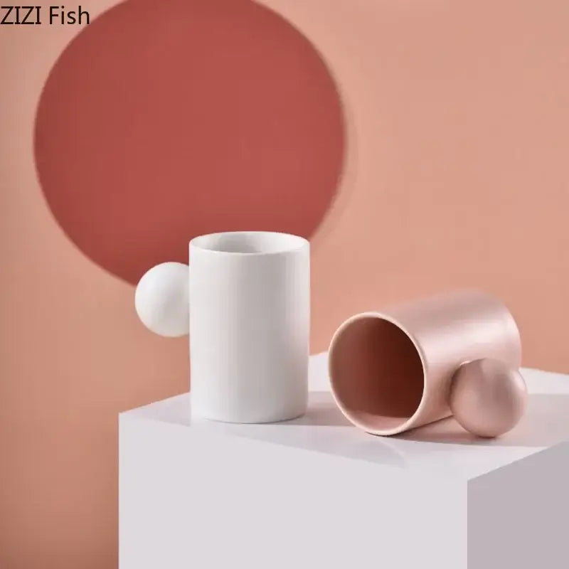 Modern cream ceramic cup and saucer set dining room cloud base
