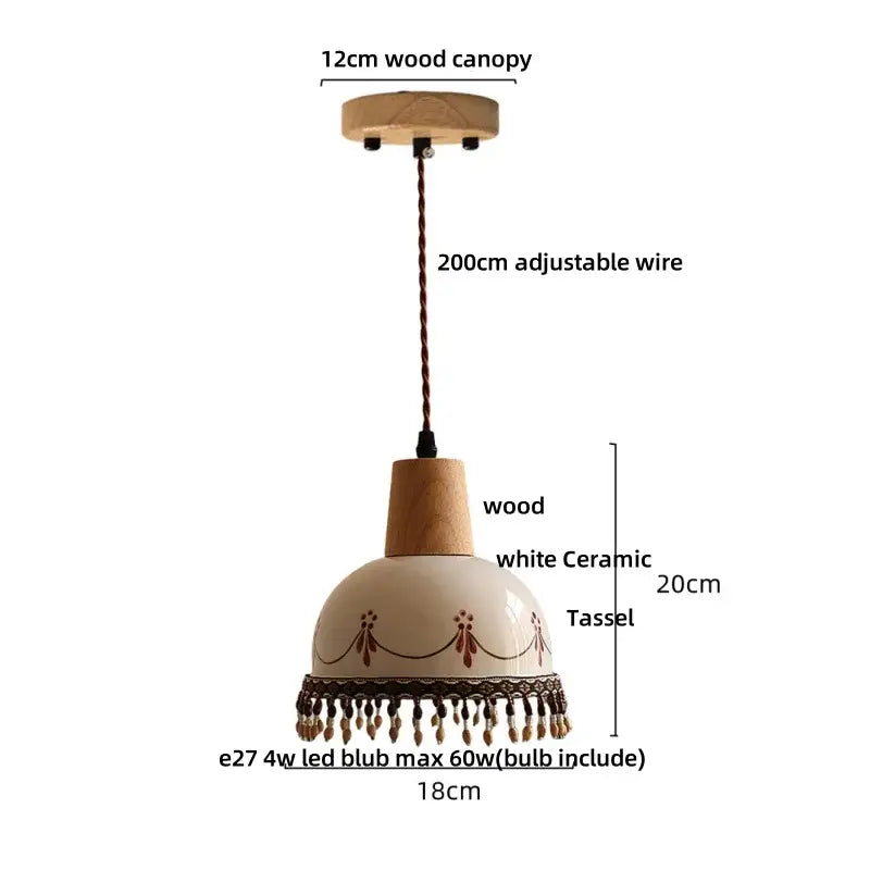 Modern cream ceramic led pendant light kitchen floral brass accent