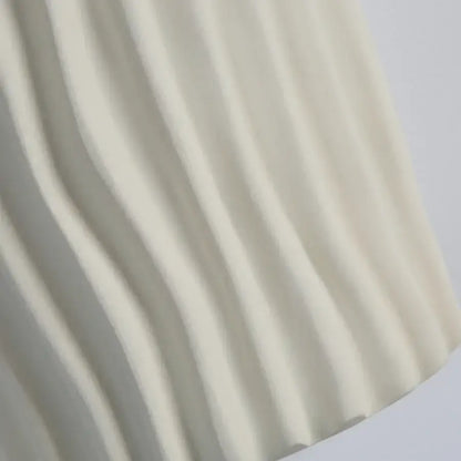 Modern cream ceramic ridged led wall lamp bedroom sconce