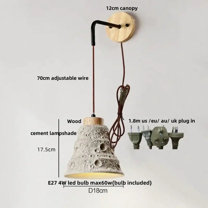 Modern cream ceramic wall lamp with pull chain switch bedroom light