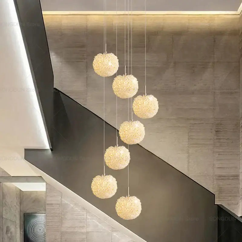 Modern cream crystal round room chandelier bedroom pendant light