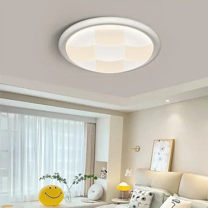 Modern cream geometric led ceiling lights bedroom diffused lighting