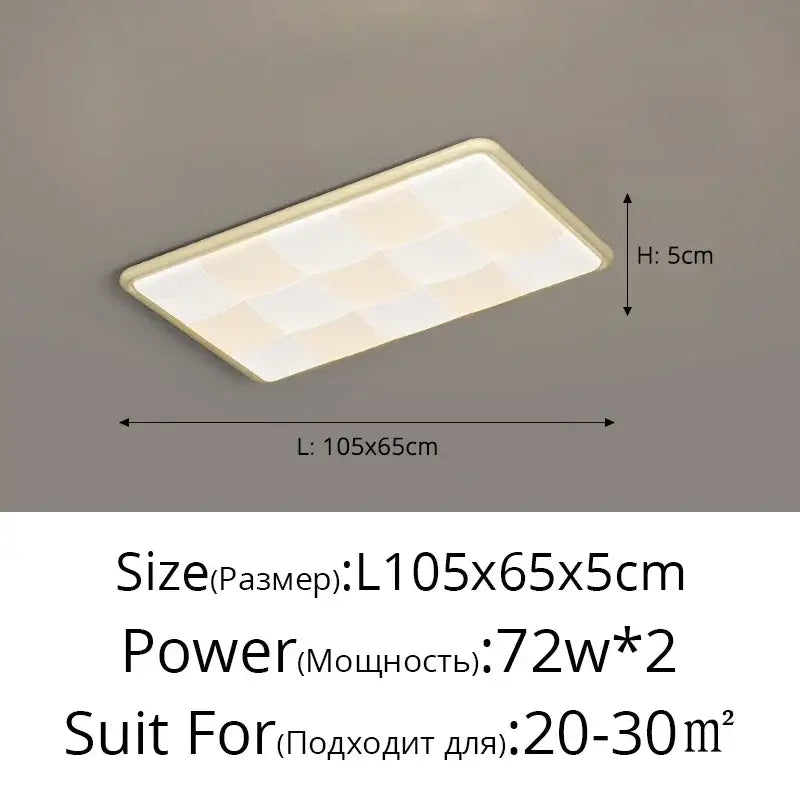 Modern cream geometric led ceiling lights bedroom diffused lighting