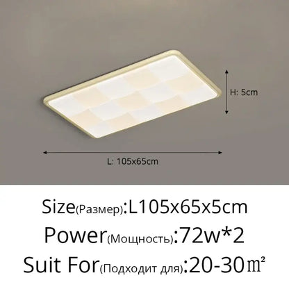 Modern cream geometric led ceiling lights bedroom diffused lighting
