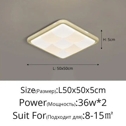 Modern cream geometric led ceiling lights bedroom diffused lighting