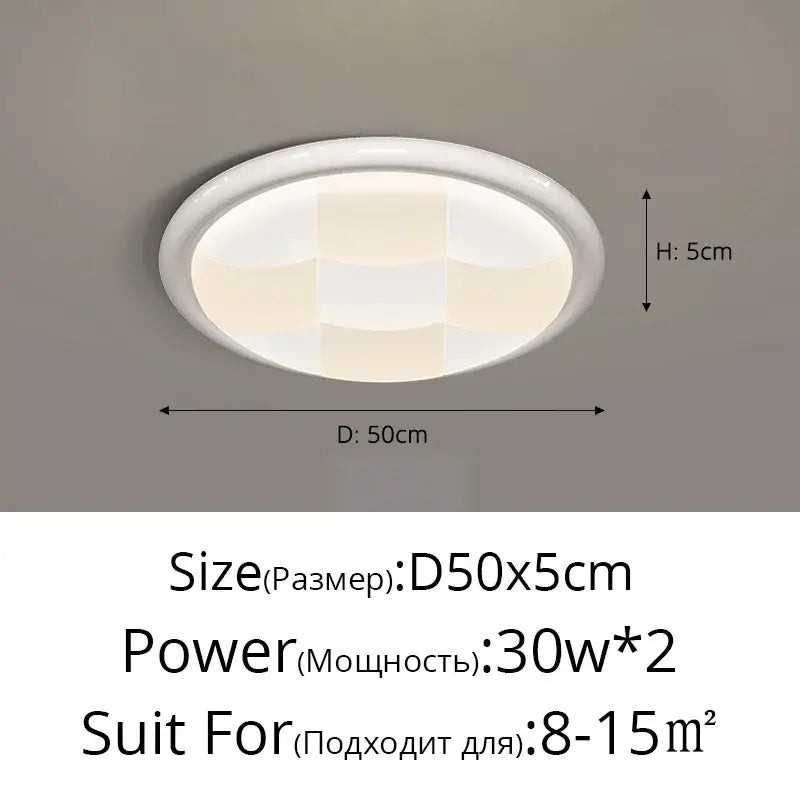 Modern cream geometric led ceiling lights bedroom diffused lighting