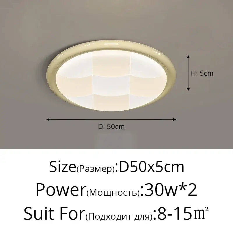 Modern cream geometric led ceiling lights bedroom diffused lighting