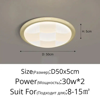 Modern cream geometric led ceiling lights bedroom diffused lighting