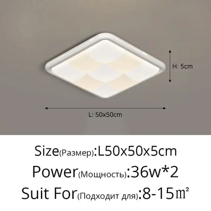 Modern cream geometric led ceiling lights bedroom diffused lighting