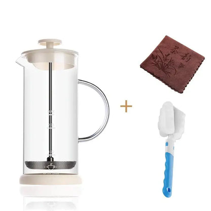 Modern cream glass french press coffee maker kitchen foam mixer blender