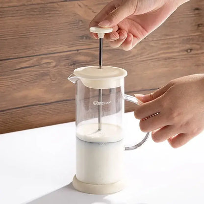 Modern cream glass french press coffee maker kitchen foam mixer blender
