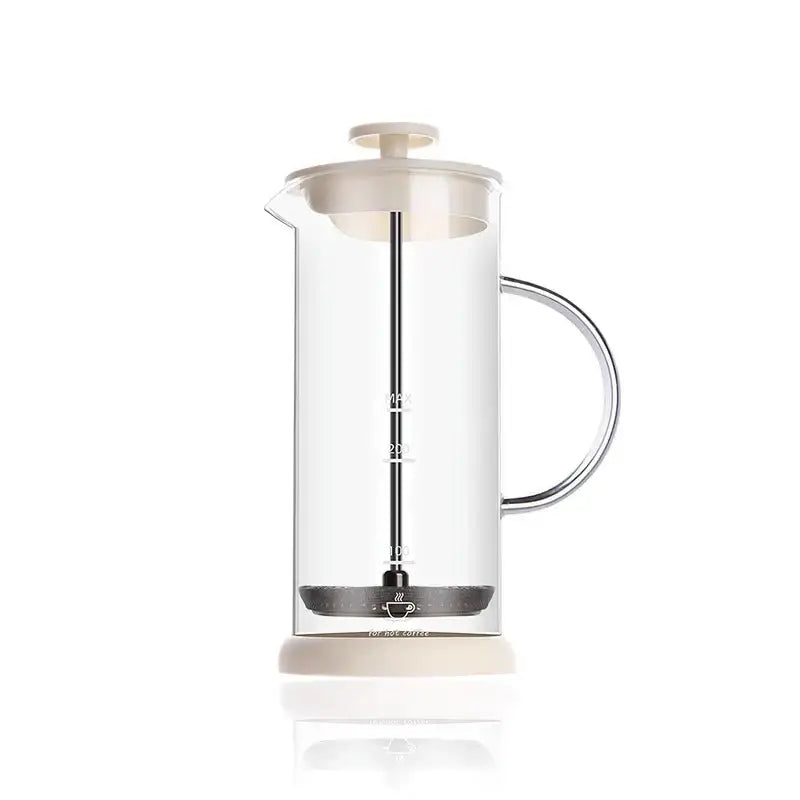 Modern cream glass french press coffee maker kitchen foam mixer blender