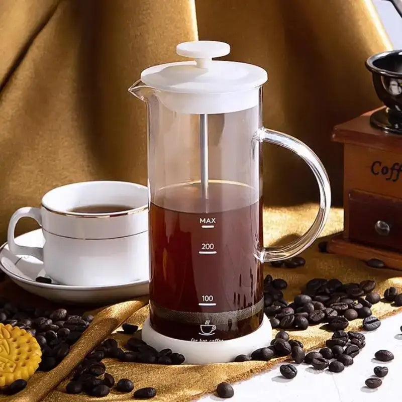 Modern cream glass french press coffee maker kitchen foam mixer blender