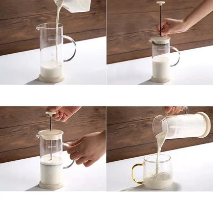 Modern cream glass french press coffee maker kitchen foam mixer blender