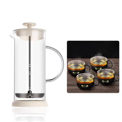 Modern cream glass french press coffee maker kitchen foam mixer blender