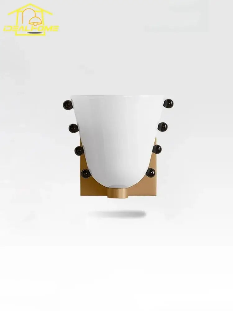 Modern cream glass wall lamp white & gold sconce for bedroom