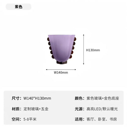 Modern cream glass wall lamp white & gold sconce for bedroom