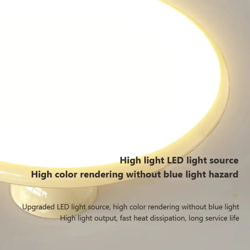 Modern cream & red iron nordic ceiling light bedroom fan